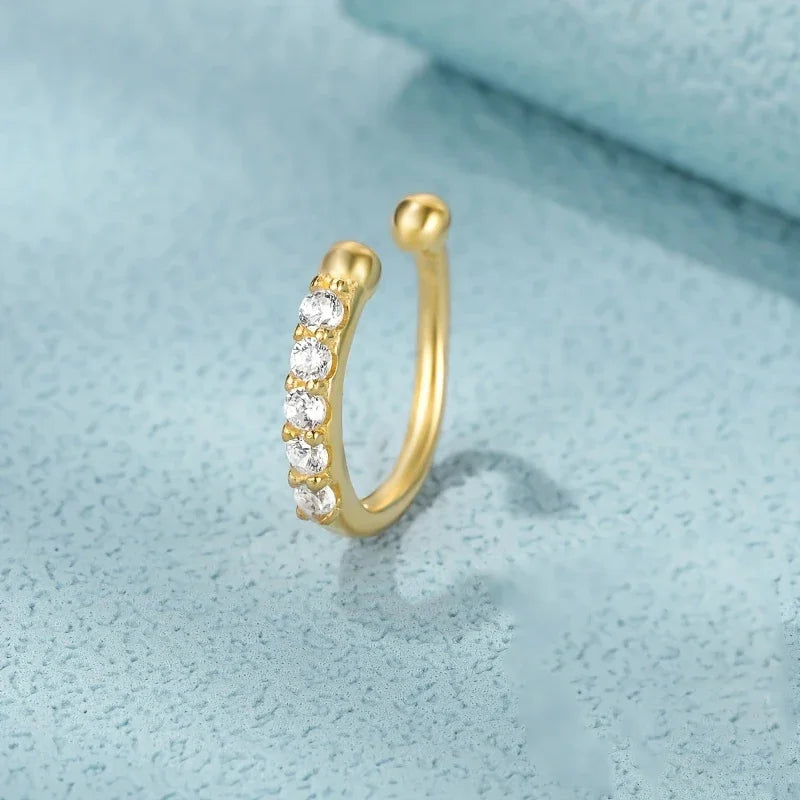 Fashion Copper Fake Nose Rings for Women Hypoallergenic Cartilage Cuff Earrings Falso Nose Piercing Jewelry