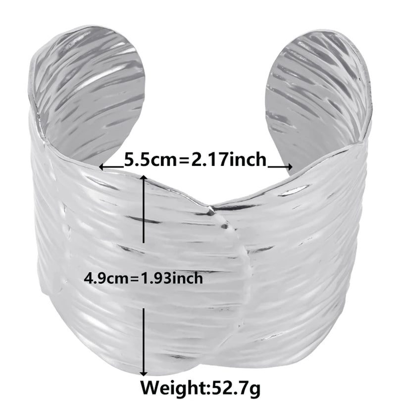 1Pc Stainless Steel Women Hammered Irregular Bowknot Flowers Chunky Open Bracelet Trendy  Animal Butterfly Cuff Bangle Jewelry
