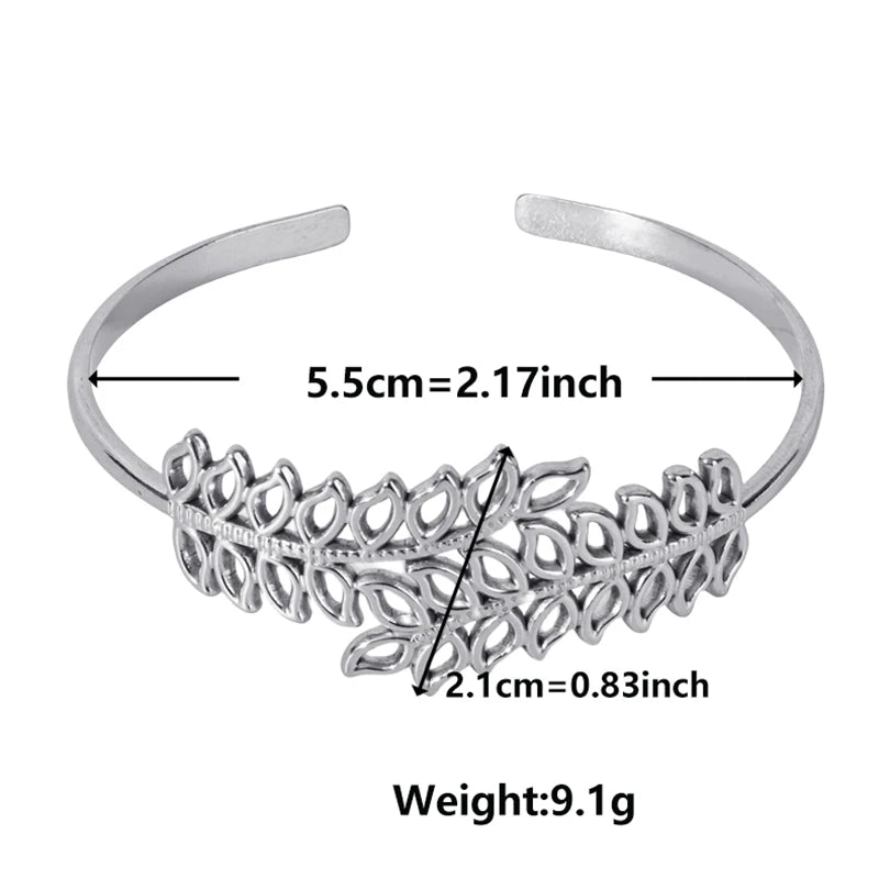 1Pc Stainless Steel Women Hammered Irregular Bowknot Flowers Chunky Open Bracelet Trendy  Animal Butterfly Cuff Bangle Jewelry