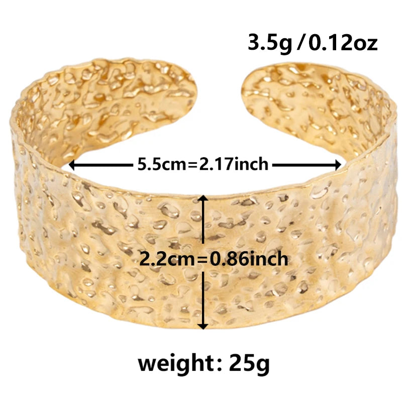 1Pc Stainless Steel Women Hammered Irregular Bowknot Flowers Chunky Open Bracelet Trendy  Animal Butterfly Cuff Bangle Jewelry