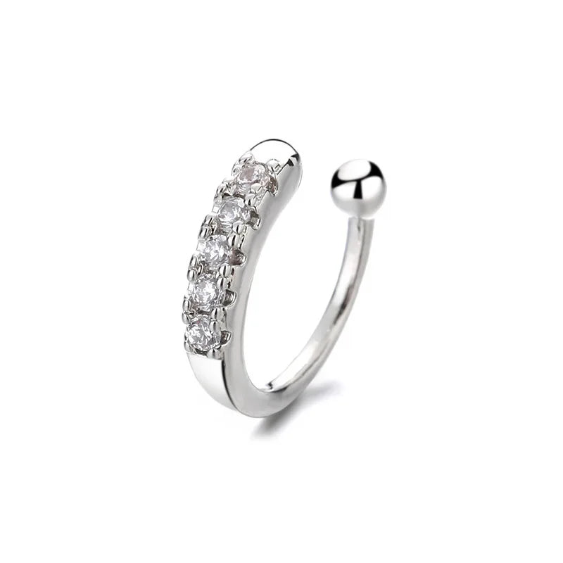 Fashion Copper Fake Nose Rings for Women Hypoallergenic Cartilage Cuff Earrings Falso Nose Piercing Jewelry