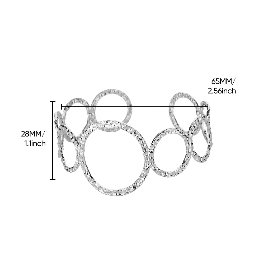 Gold Plated 316L Stainless Steel Hollowed-out Geometry Bracelet for Women Simple Punk no fade Wrist Jewelry Accessory New Trendy