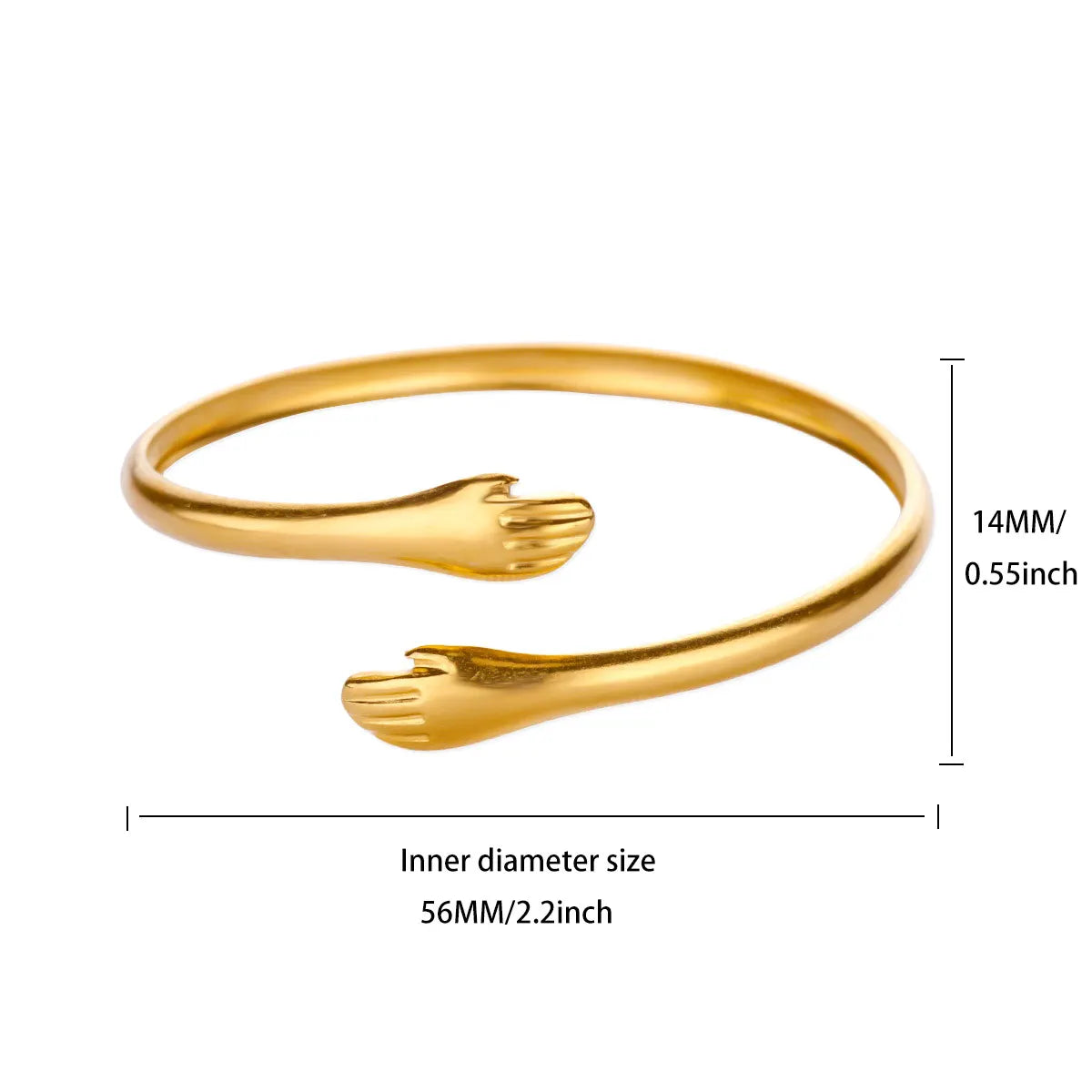 Gold Plated 316L Stainless Steel Hollowed-out Geometry Bracelet for Women Simple Punk no fade Wrist Jewelry Accessory New Trendy