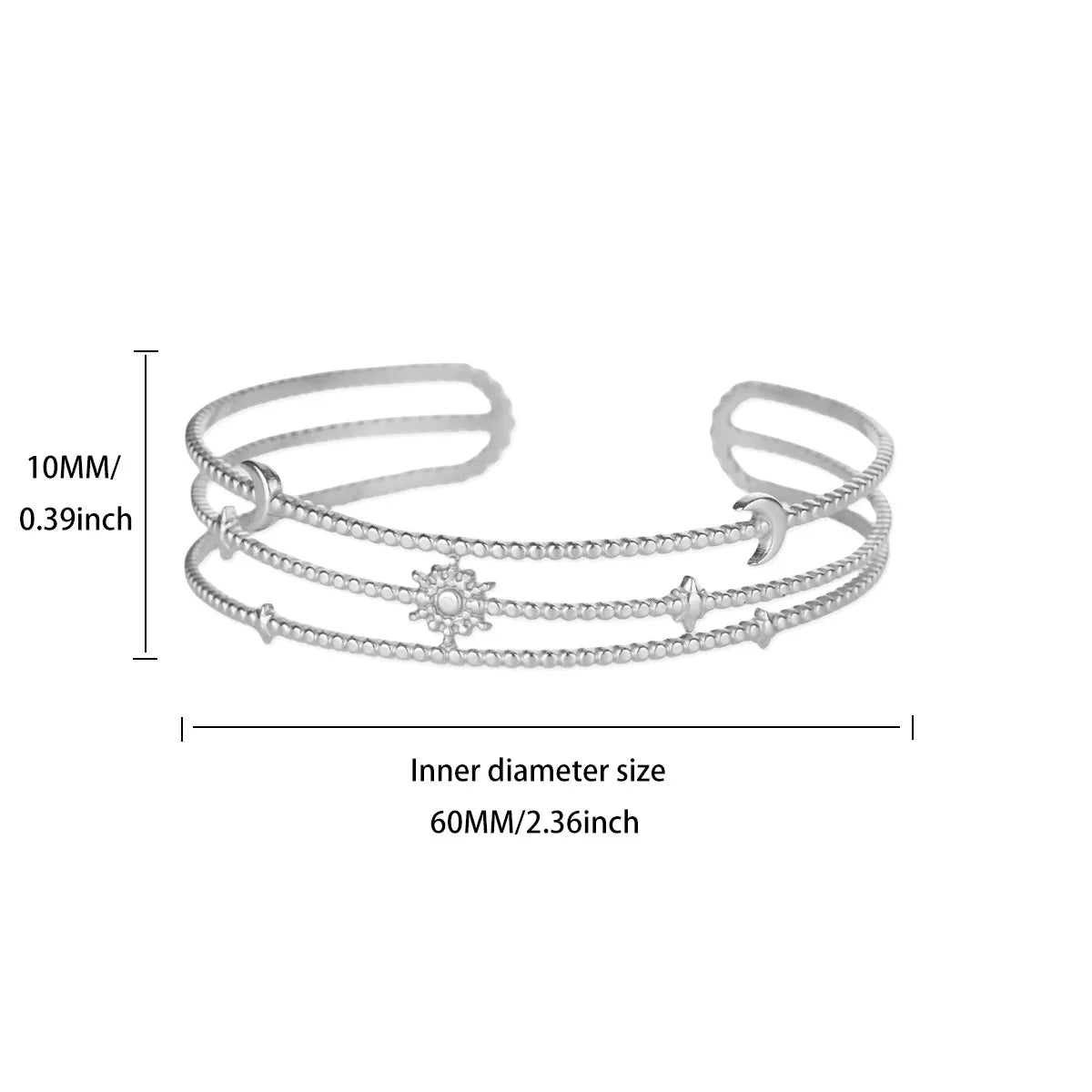 Gold Plated 316L Stainless Steel Hollowed-out Geometry Bracelet for Women Simple Punk no fade Wrist Jewelry Accessory New Trendy