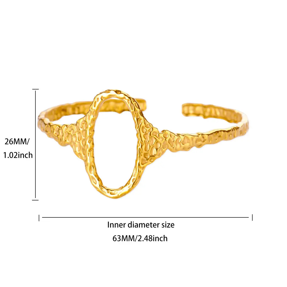 Gold Plated 316L Stainless Steel Hollowed-out Geometry Bracelet for Women Simple Punk no fade Wrist Jewelry Accessory New Trendy